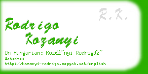 rodrigo kozanyi business card